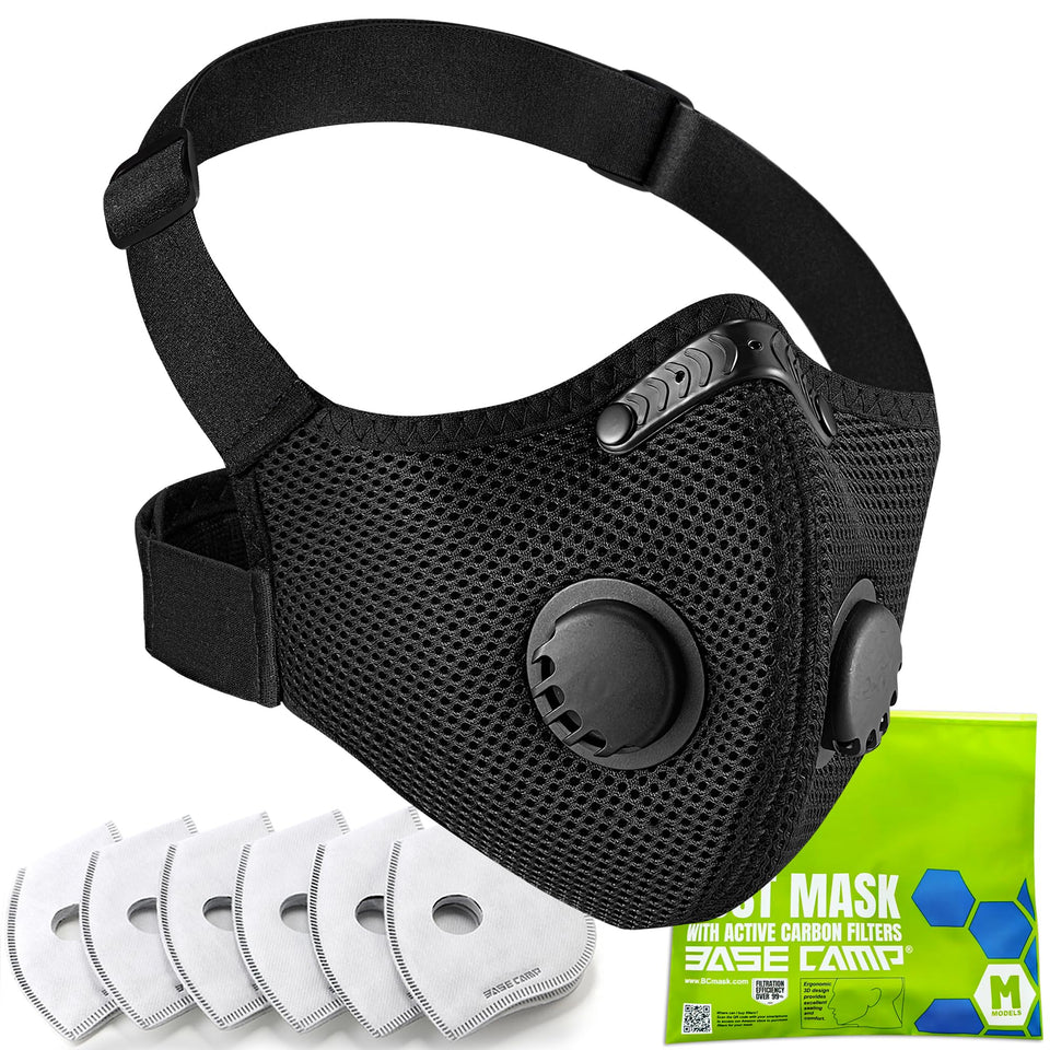 BASE CAMP M PRO dust mask front view for all-day comfort.