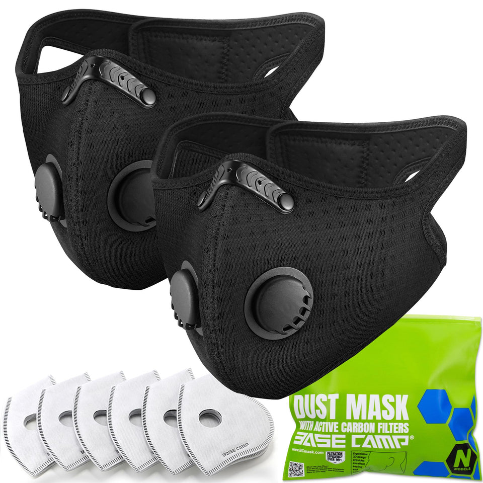 Base Camp M Pro dust mask front view showing a 360-degree seal.