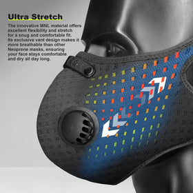 Base Camp M Pro dust mask with six-filter pack for extended use.