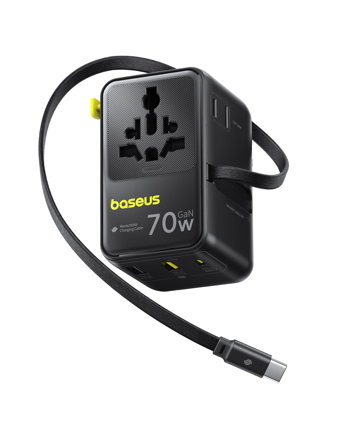 Baseus Enercore CG11 universal travel adapter for worldwide compatibility.