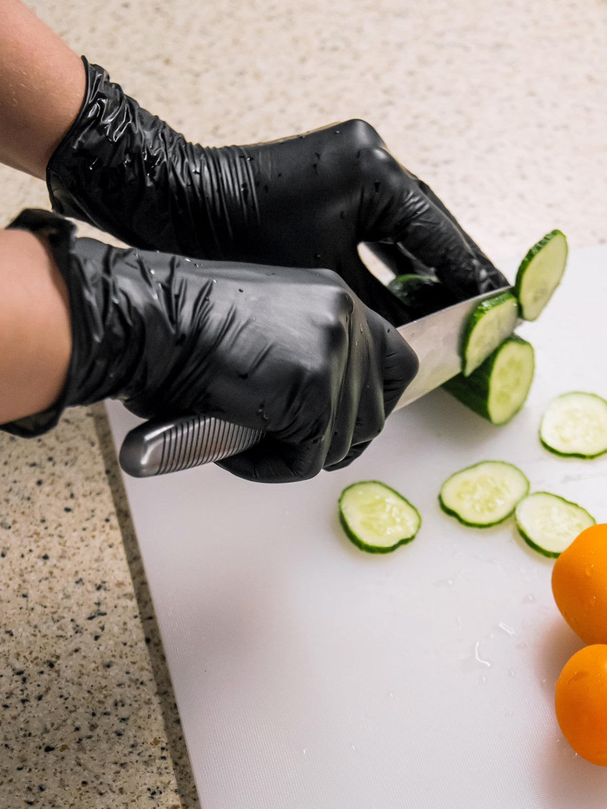 Smooth finish on Basic Synmax gloves provides improved tactile feedback for precise handling.