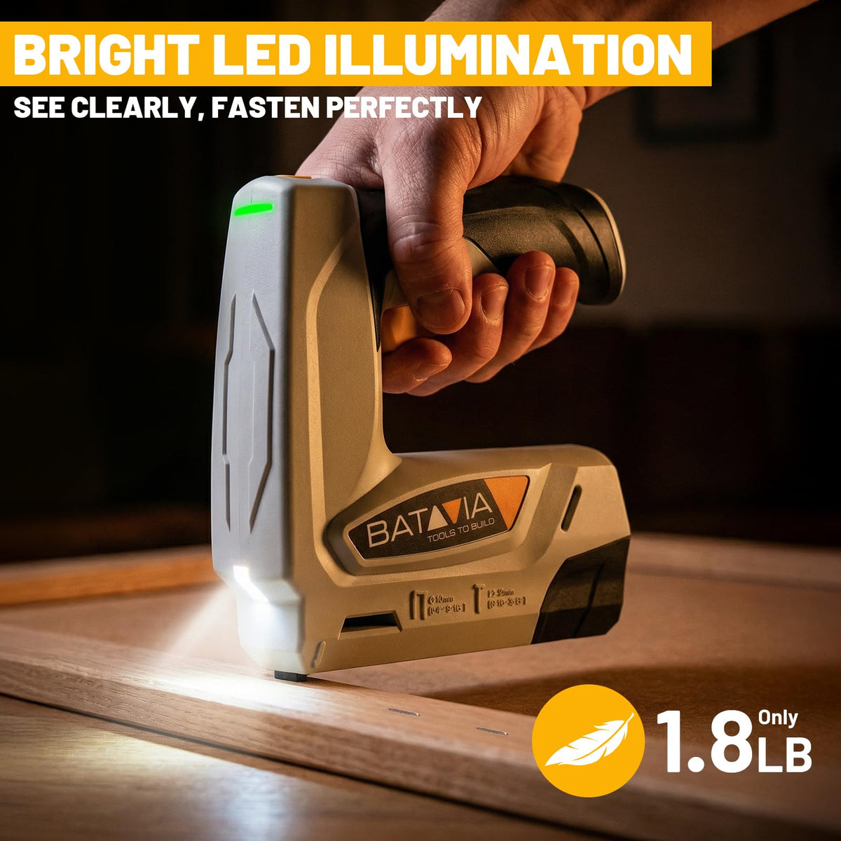 Batavia 1000 brad nails pack for versatile joinery.