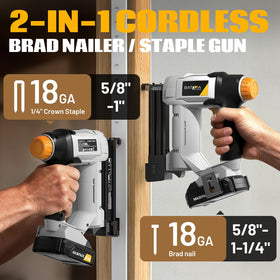 Batavia 2-in-1 nail gun and stapler for upholstery tasks