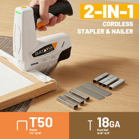 Batavia electric stapler with 2000mAh battery offering portable power.