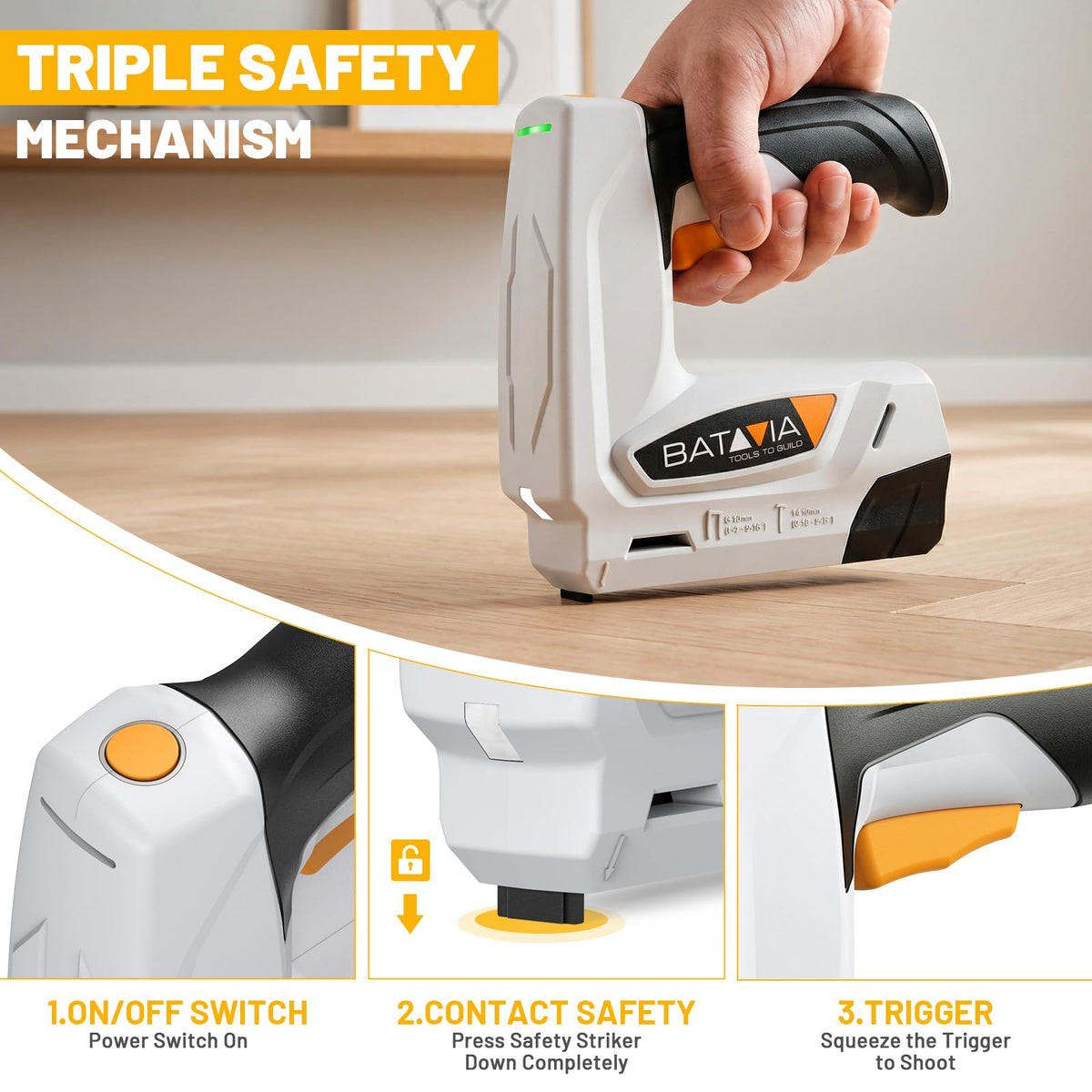 Batavia ergonomic anti-slip handle reduces fatigue during long sessions.