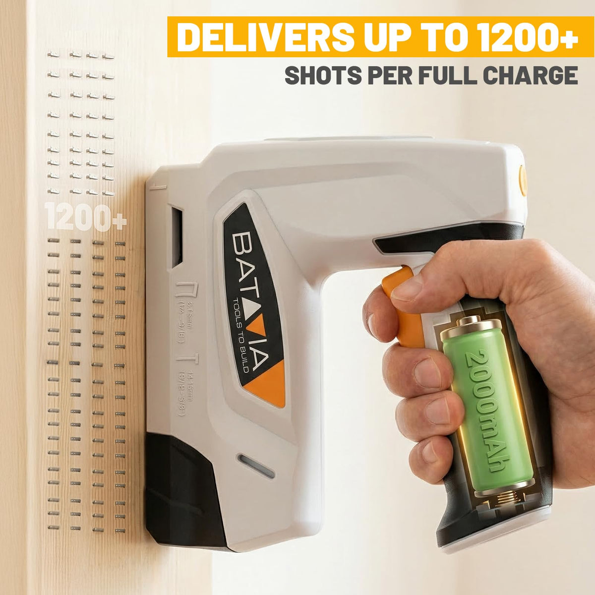 Built-in LED light illuminates tight spaces during detailed fastening tasks.