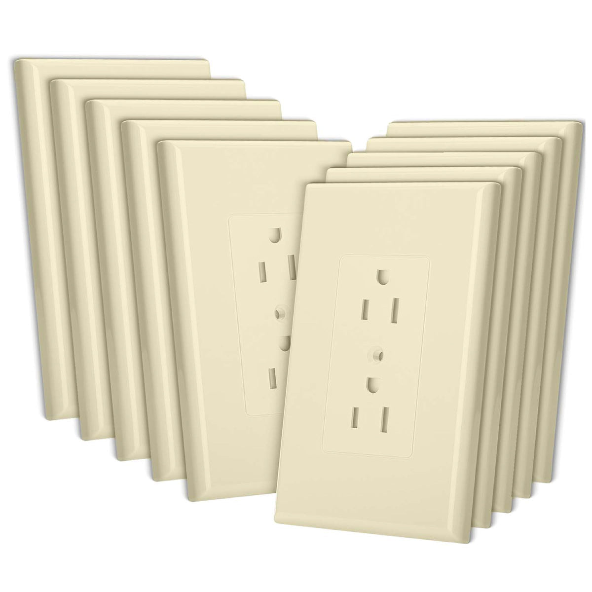 Bates Choice 1-Gang Duplex Wall Plate in light almond for a neat outlet finish