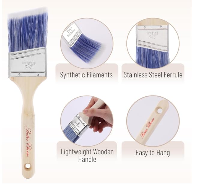 Bates Choice 2-inch angled paintbrush for clean edge cutting.