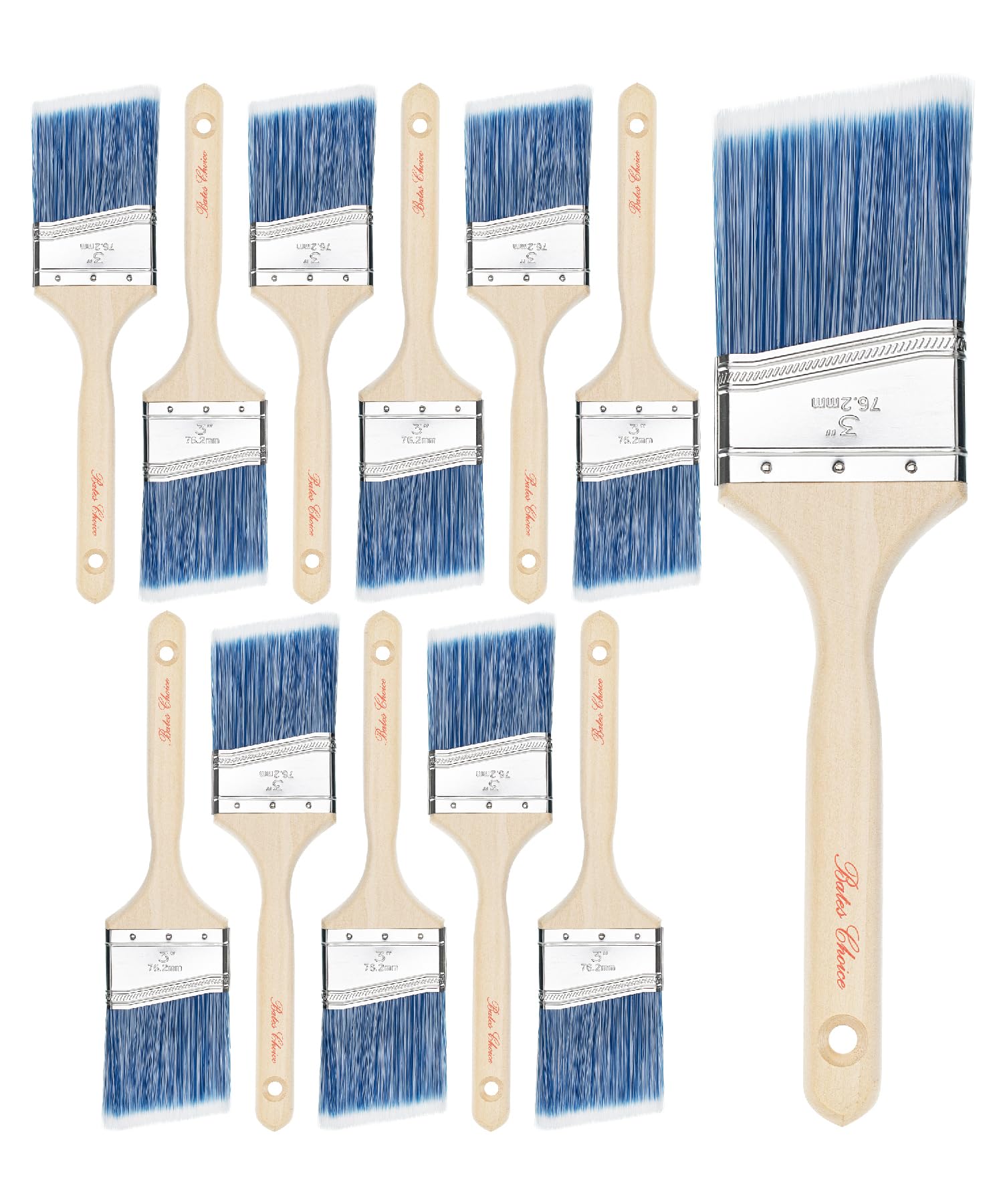 Bates Choice 3-Inch Angle Brush set assembled, versatile tool for many painting projects.
