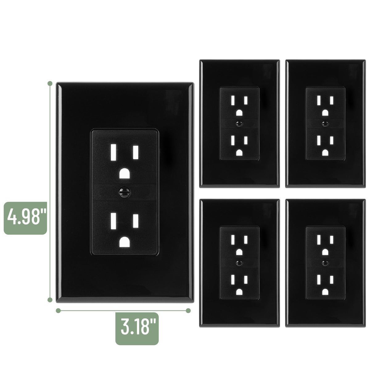 Close-up reveals black finish for a polished, contemporary look.