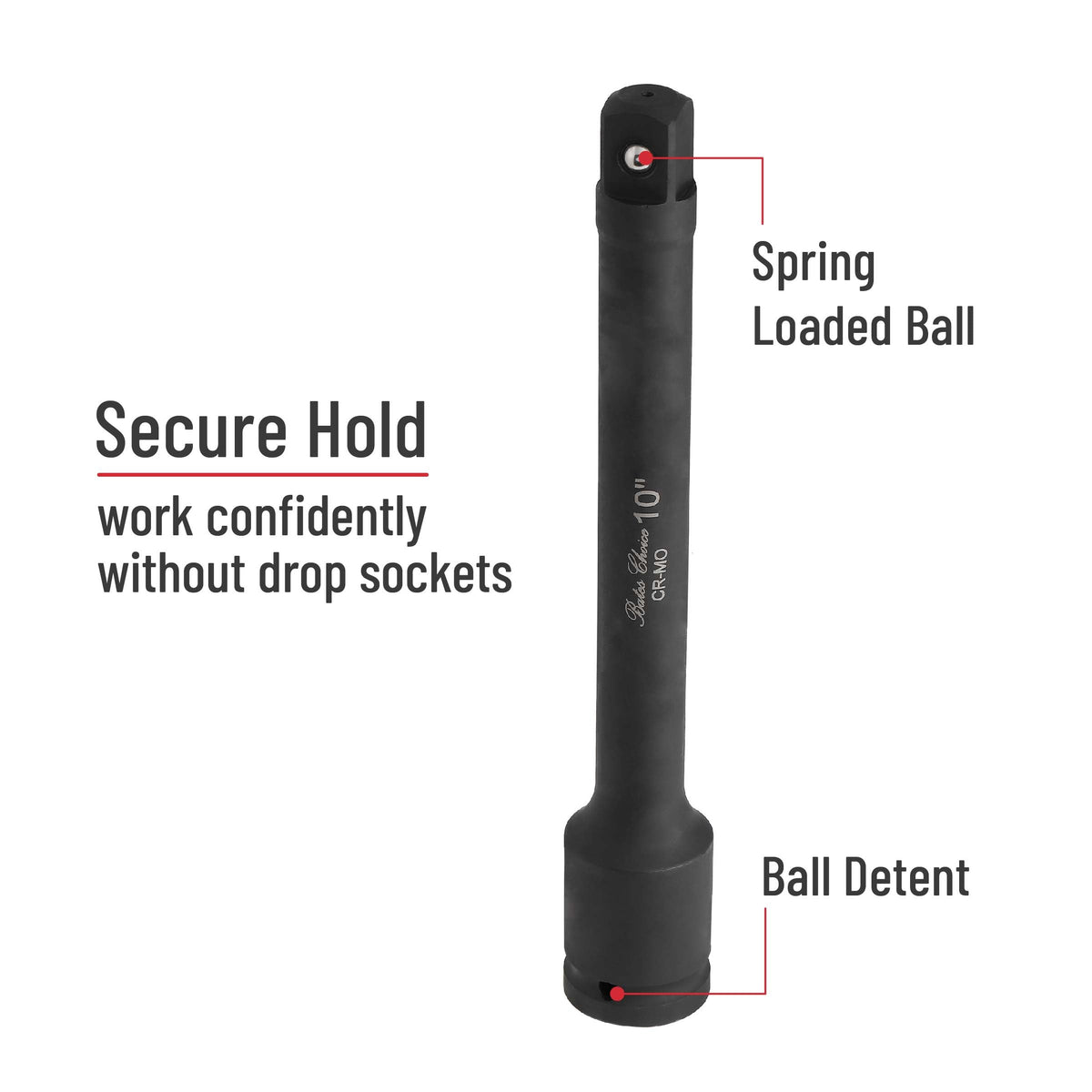Bates Choice black oxide finish resists corrosion in tough shop environments.