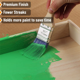 Bates Choice bristles closeup reveals high-quality fibers for smooth paint flow.