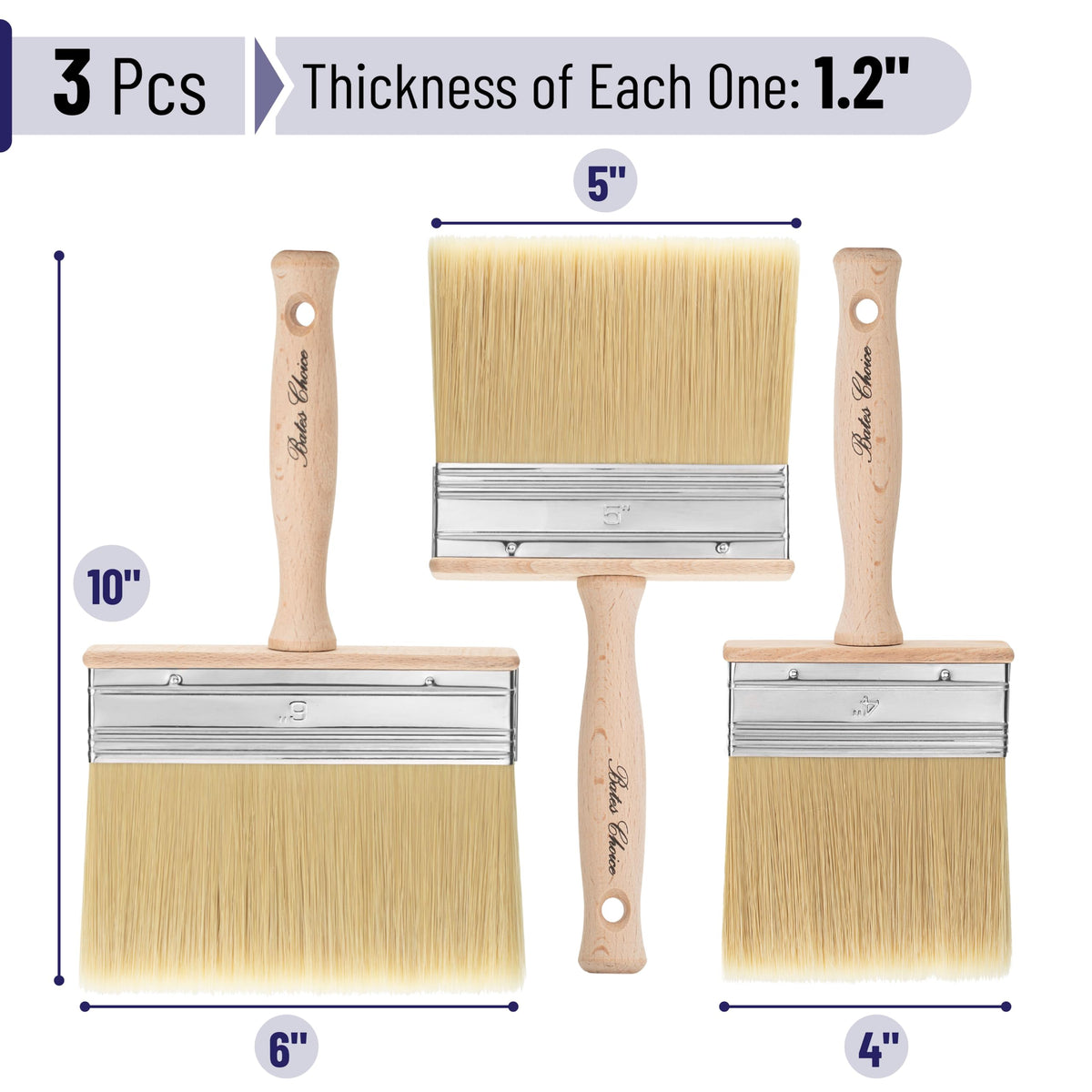 Bates Choice deck stain brush 4in close-up bristles show precise control.