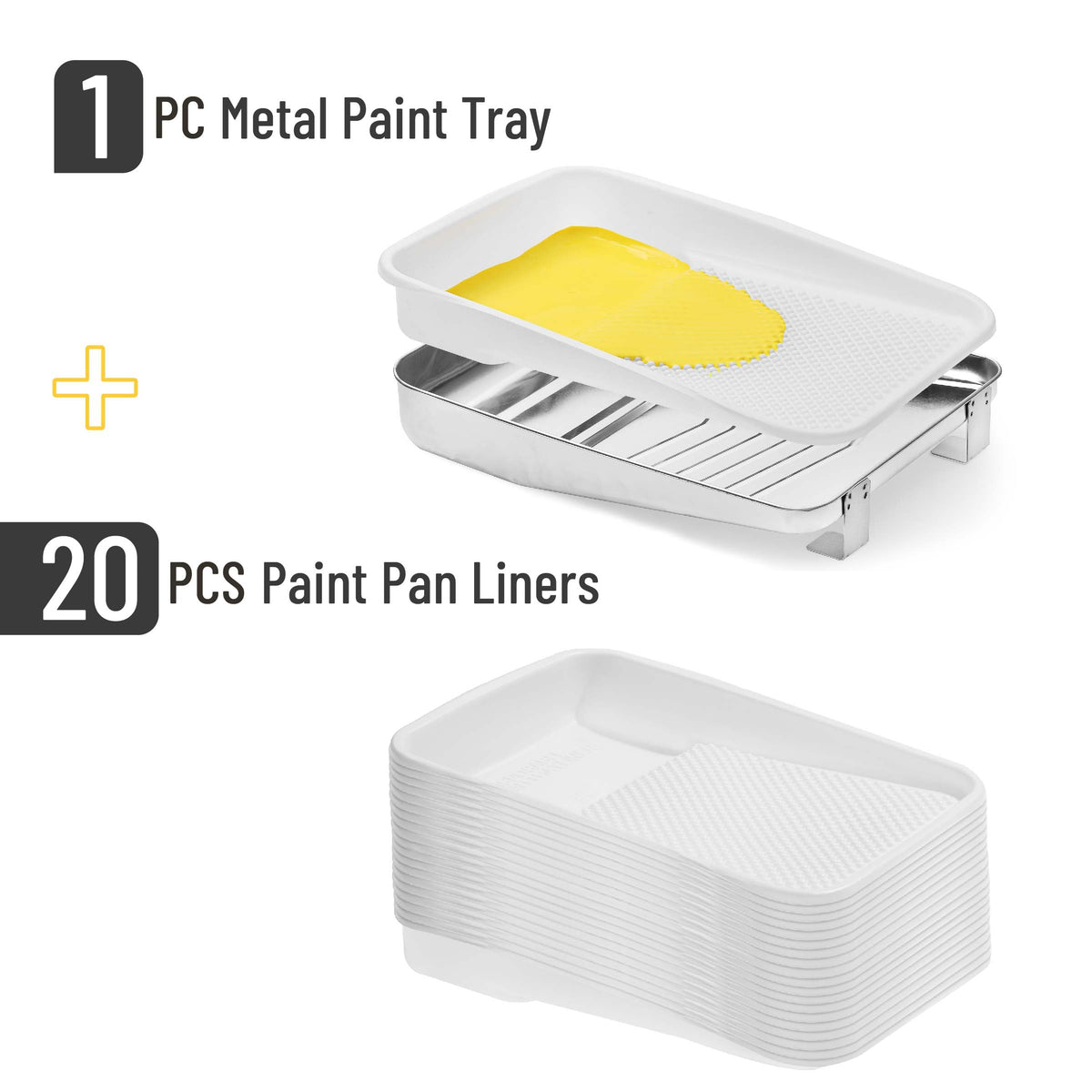 Bates Choice disposable paint pan liners for quick changes and cleanups.