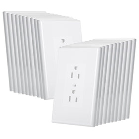 Bates Choice duplex outlet cover, 20-pack, front view, sturdy and easy to install.