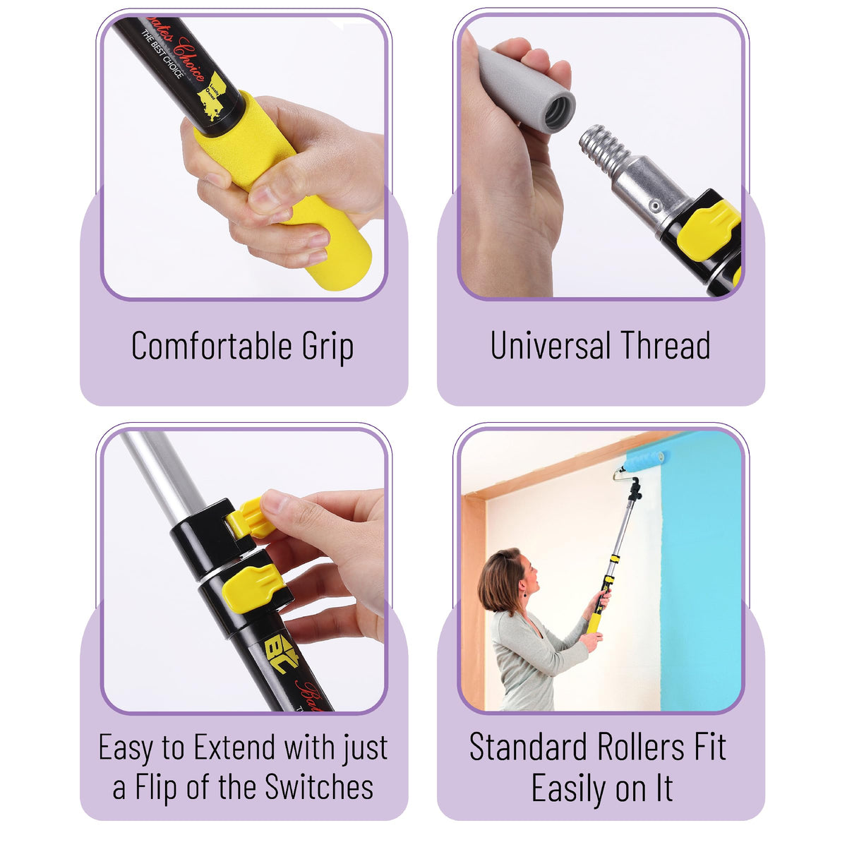 Bates Choice extension pole highlighting durable construction for heavy tasks