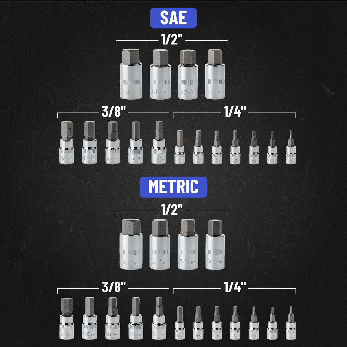Bates Choice machined sockets feature snug fit for tool-safe fastening.