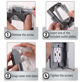 Bates Choice outlet cover with dust water seal helps outdoor environments stay clean.