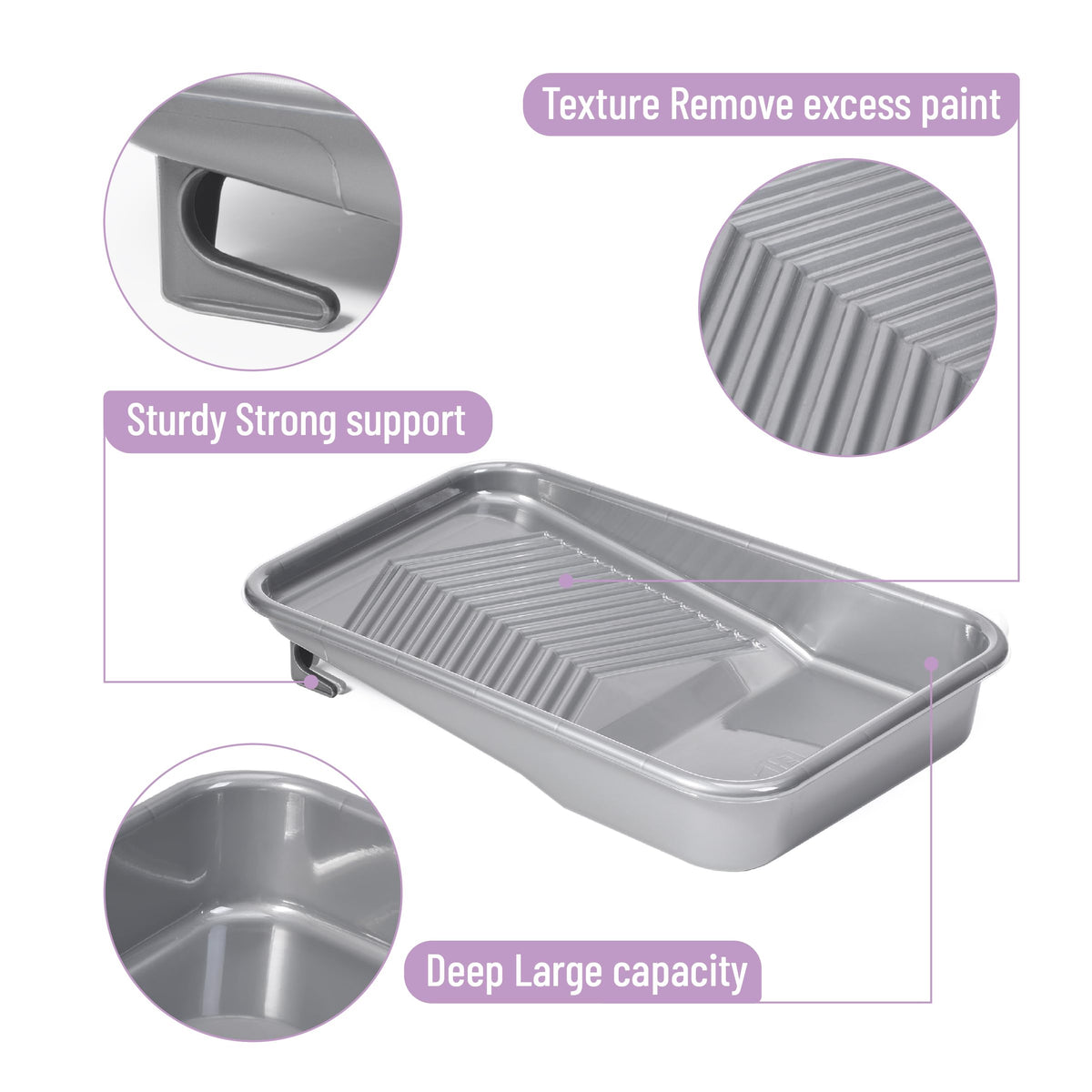 Bates Choice paint tray with large capacity supports extended projects.