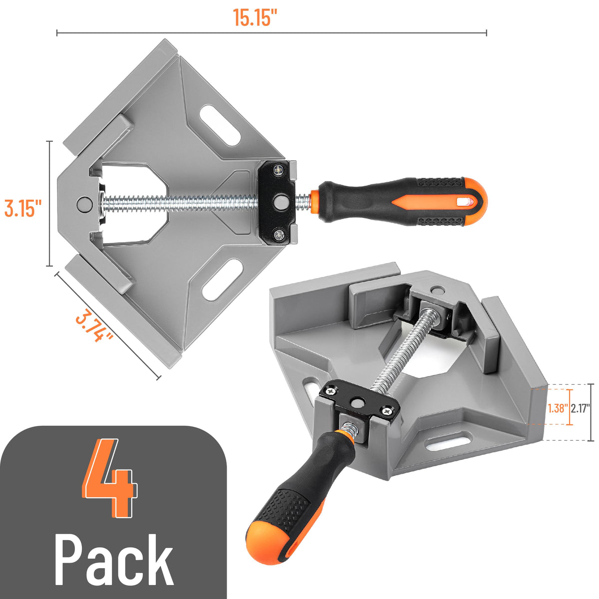 Bates Choice right-angle clamps showcase aluminum frame and durable grip.