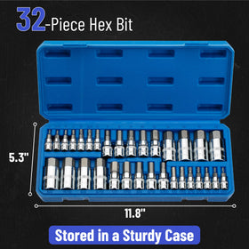 Bates Choice S2 steel hex bits close-up highlights durability and precise fitting.