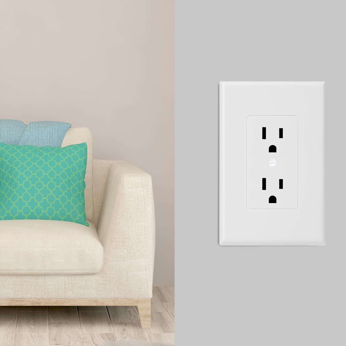 Bates Choice 20-pack wall plates with included screws for quick install.