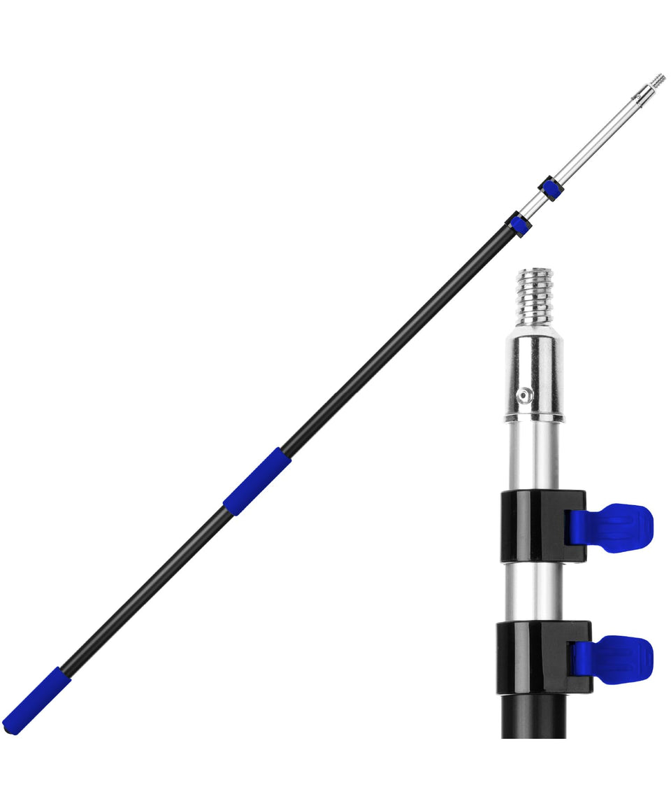 Bates Choice telescoping pole extended to reach high ceilings.