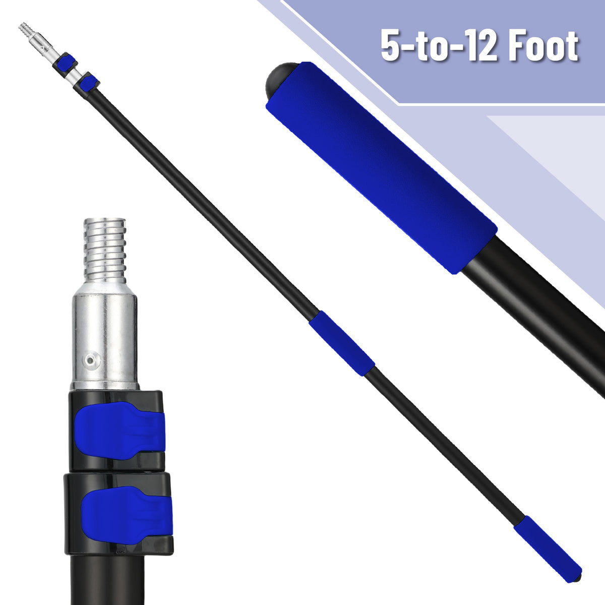 Bates Choice ergonomic pole with non-slip grip for comfortable extended use.