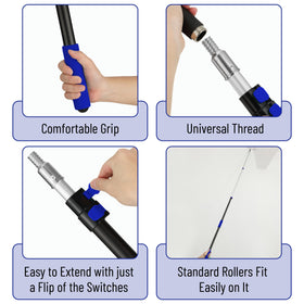 Bates Choice pole with secure locking keeps extension stable during painting.