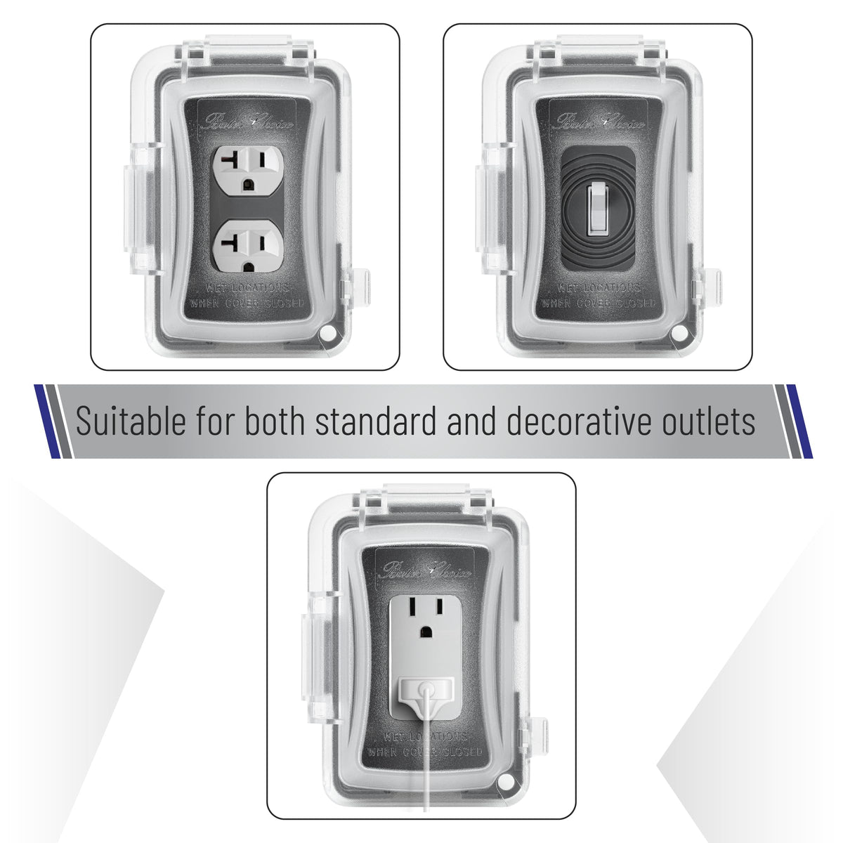 Bates Choice waterproof enclosure for outdoor outlets keeps connections safe during rain.