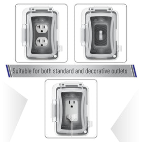 Bates Choice waterproof enclosure for outdoor outlets keeps connections safe during rain.