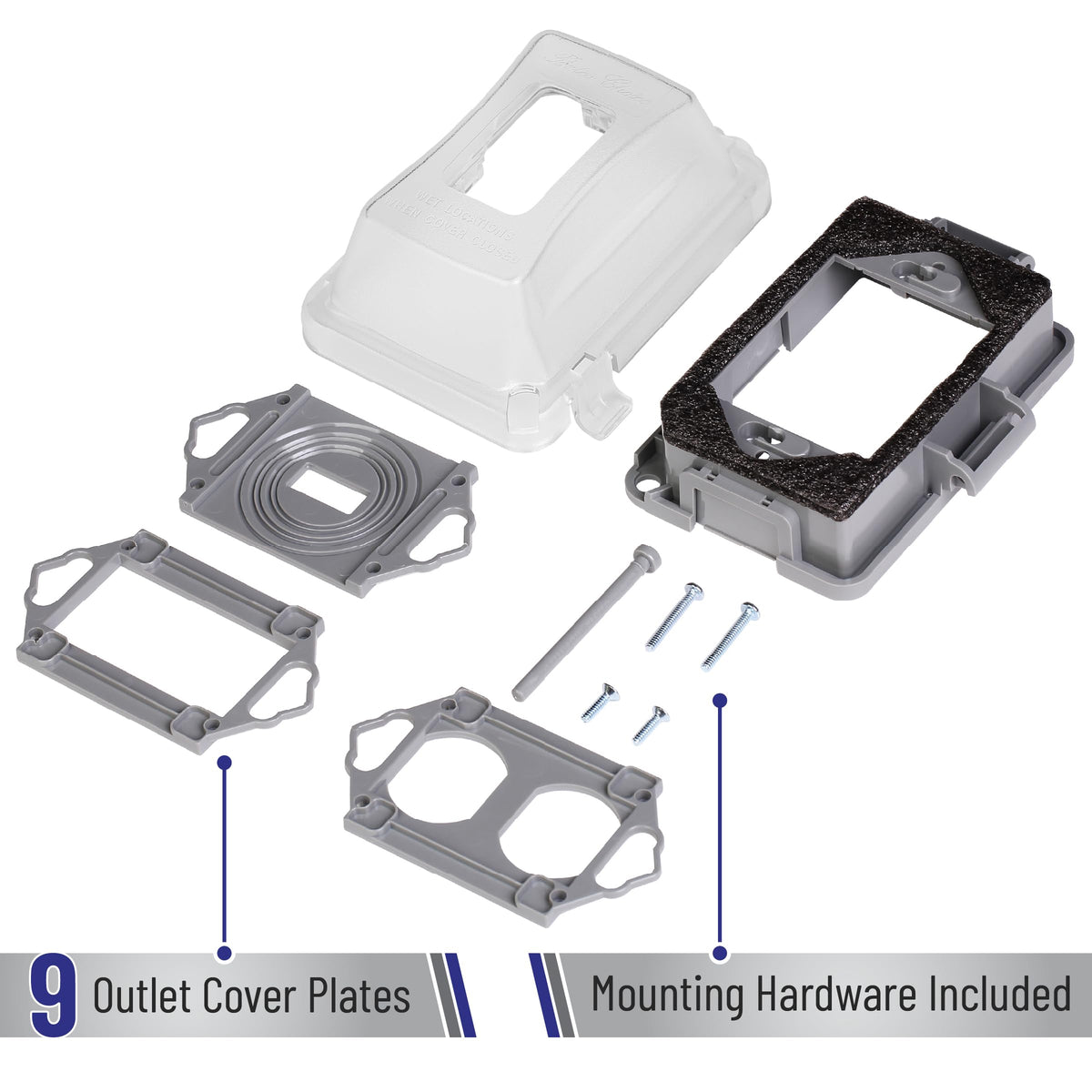 Bates Choice weatherproof outlet cover seal closed demonstrates water and dust sealing capability.
