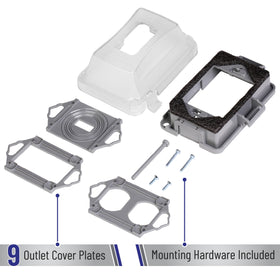 Bates Choice weatherproof outlet cover seal closed demonstrates water and dust sealing capability.