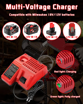 BatFance LED indicator on battery for remaining power visibility.