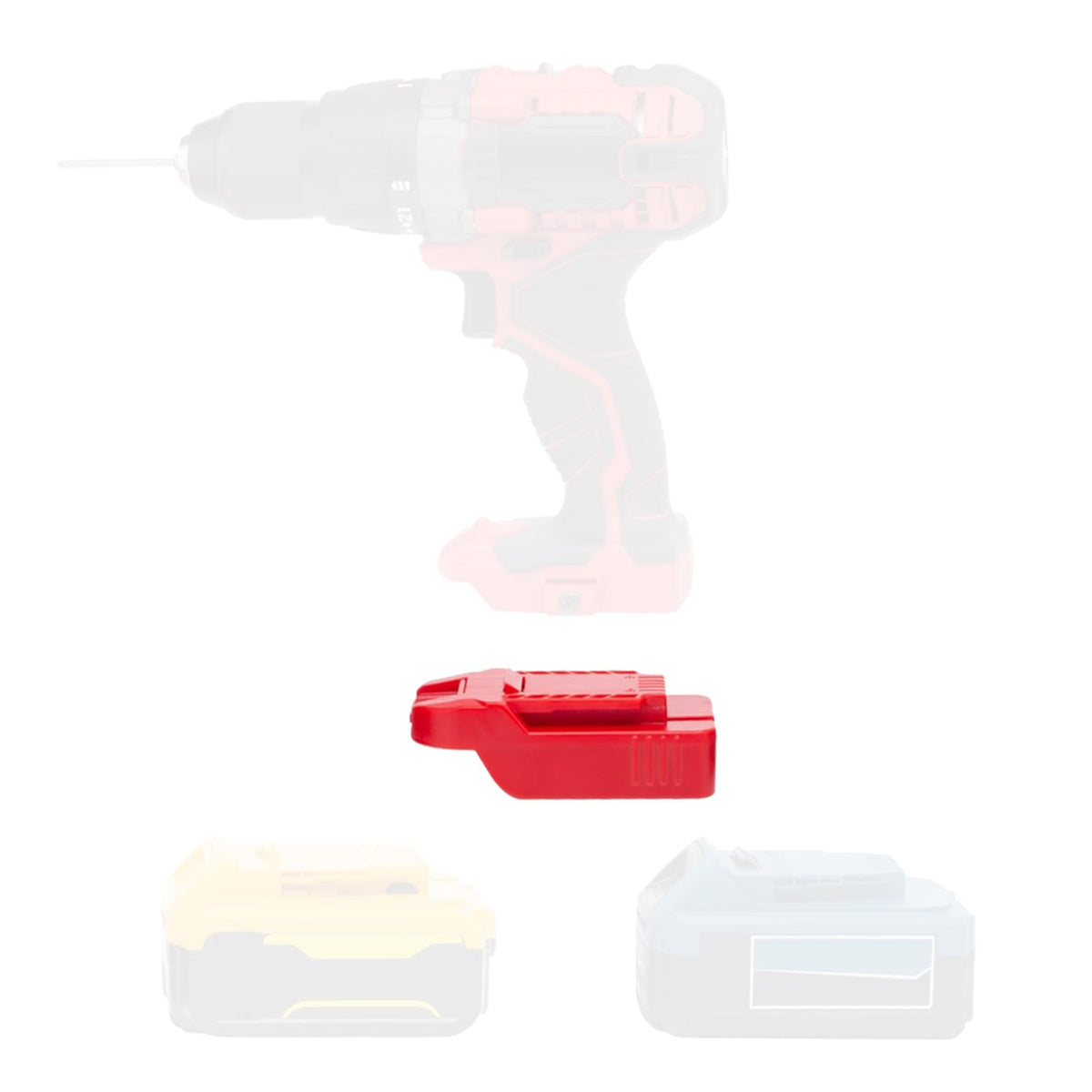 BATFRTOLS red adapter for Bauer 20V Max tools ready to pair batteries