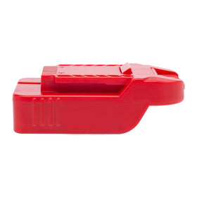 DeWalt 20V Max battery attached to BATFRTOLS adapter for Bauer tools