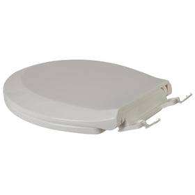 Bath Bliss Deluxe Round Seat in pristine white enhances bathroom cohesion and style.
