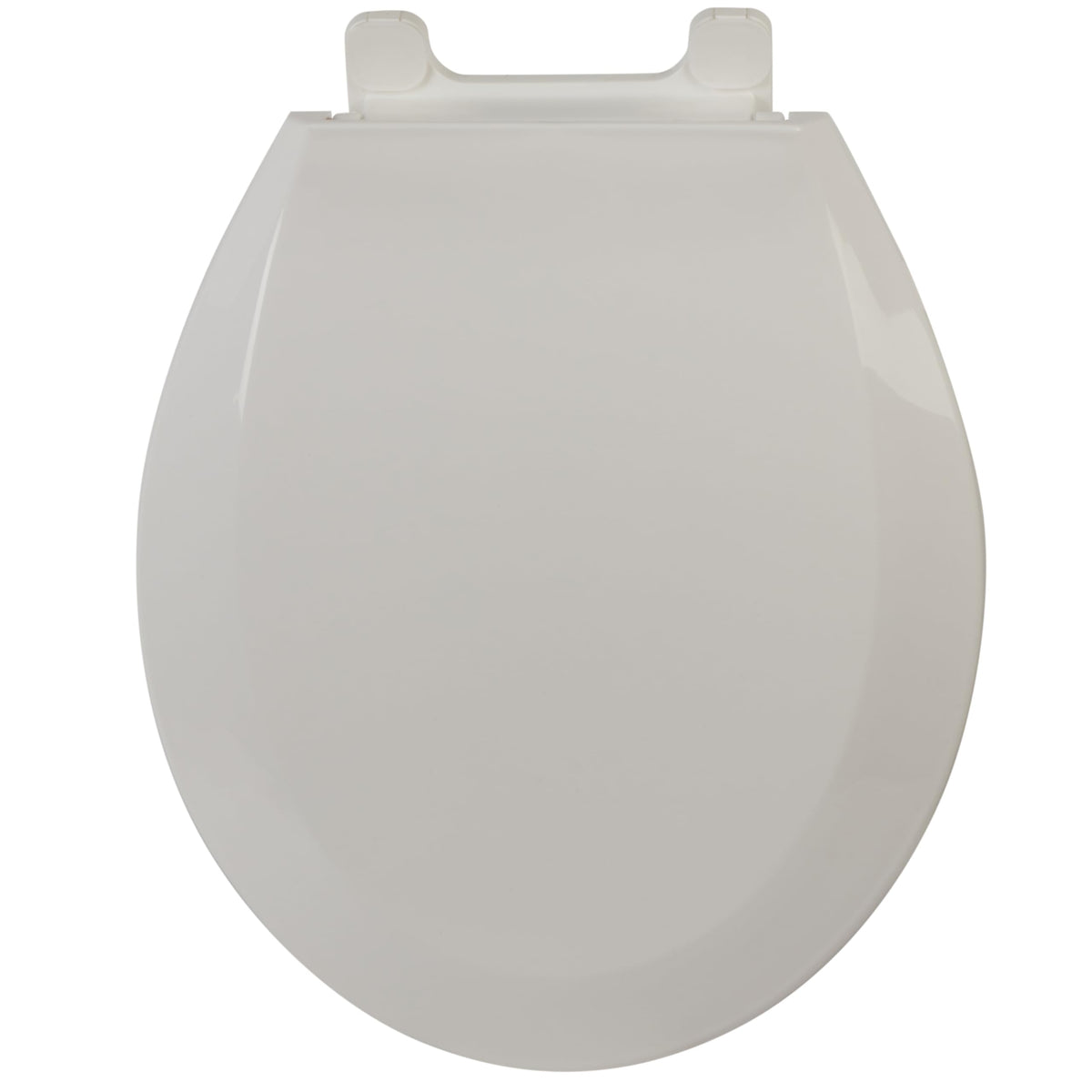 Bath Bliss Deluxe Round Seat showing quick-attach hinges for fast, tool-free installation.