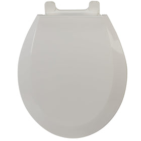 Bath Bliss Deluxe Round Seat showing quick-attach hinges for fast, tool-free installation.