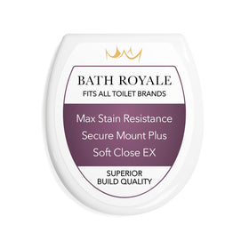 Bath Royale BR500-00 soft-close round toilet seat with lid, quiet closing for convenience