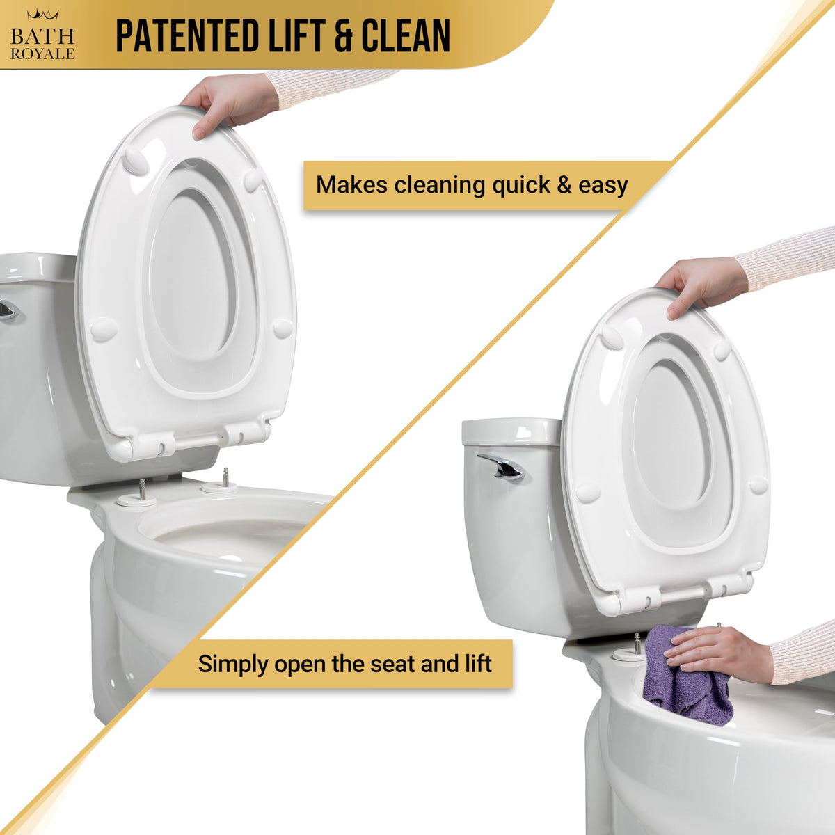 Bath Royale BR500-00 round seat, smooth underside and rounded edges for comfort