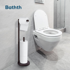 Bathth bronze toilet paper holder stand dimensions shown for compact spaces