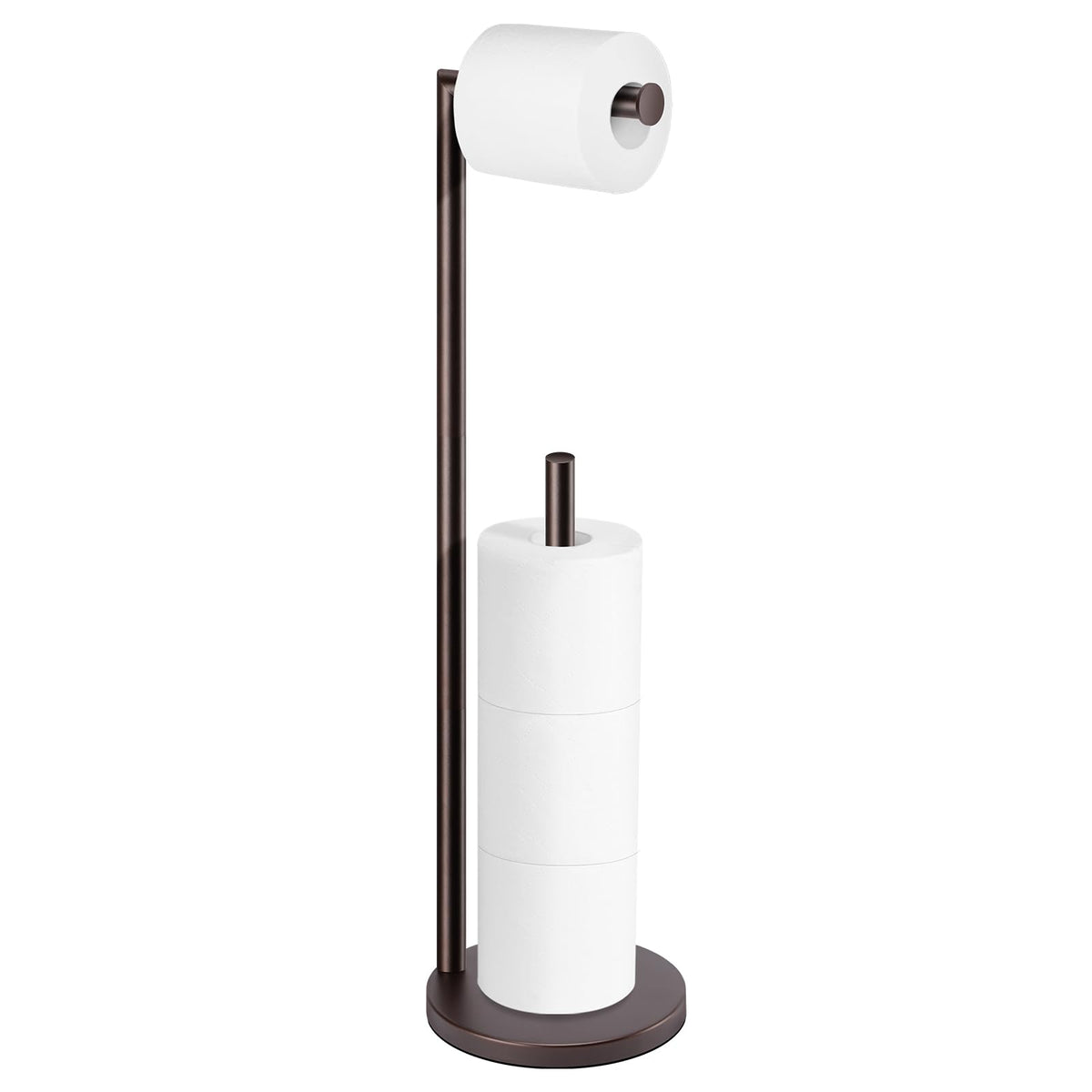 Bathth bronze toilet paper holder stand front view with four-roll capacity