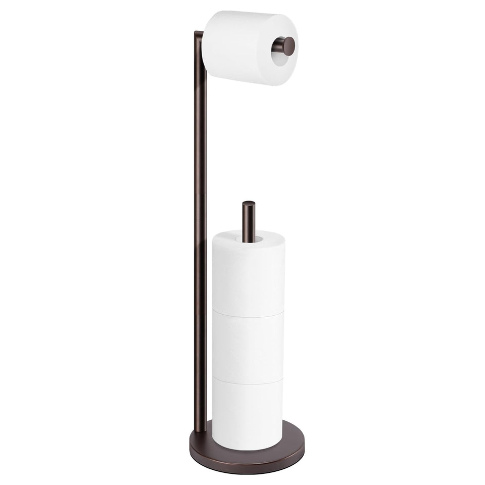 Bathth bronze toilet paper holder stand front view with four-roll capacity