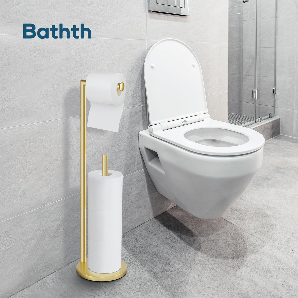 Bathth gold toilet paper holder stand dimensions 24.8 by 6.6 by 5 inches