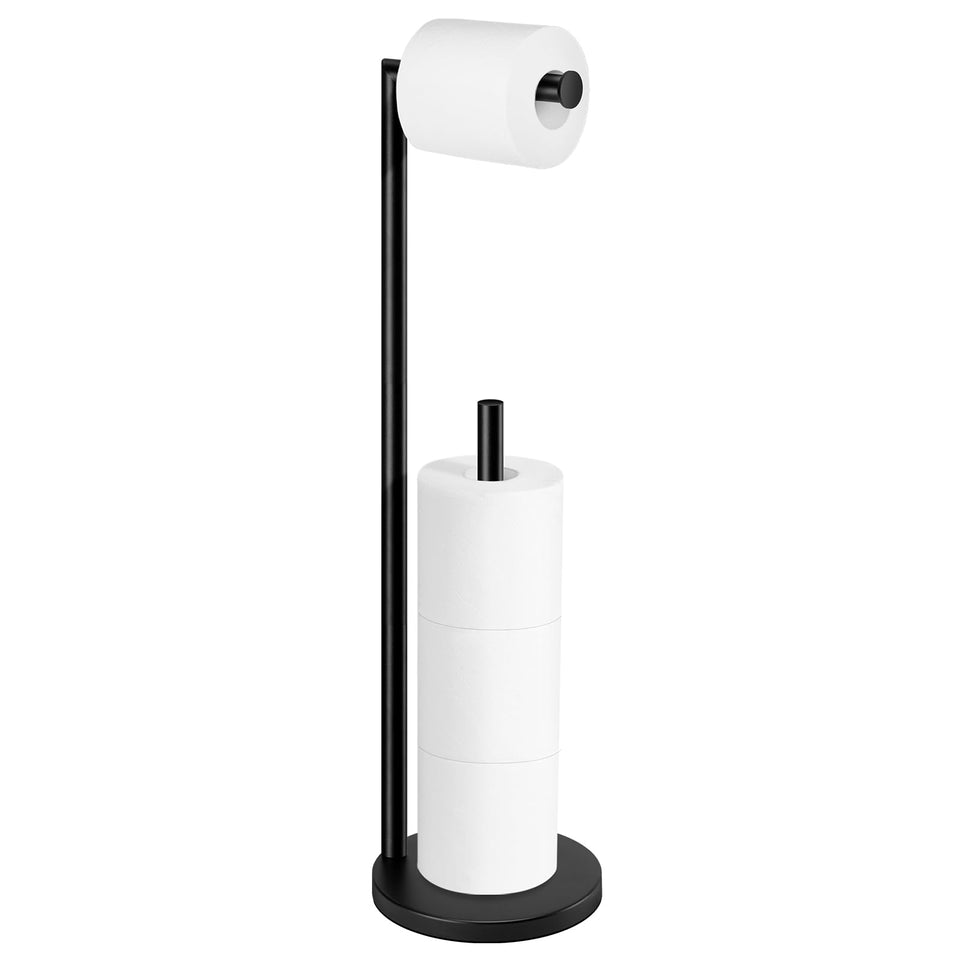 Bathth toilet paper stand: free-standing design for versatile bathroom placement and easy access