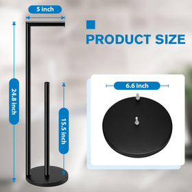 Bathth toilet paper stand with three-roll storage keeps extras within reach