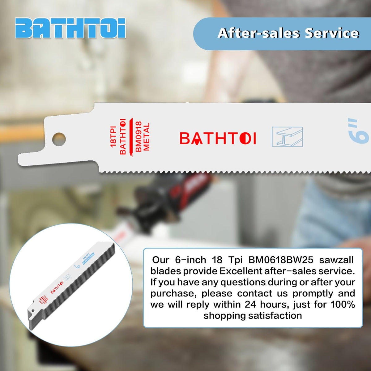 BATHTOI 6-inch blades excel in thin pipes and thick metal work.