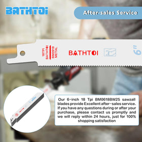 BATHTOI 6-inch blades excel in thin pipes and thick metal work.