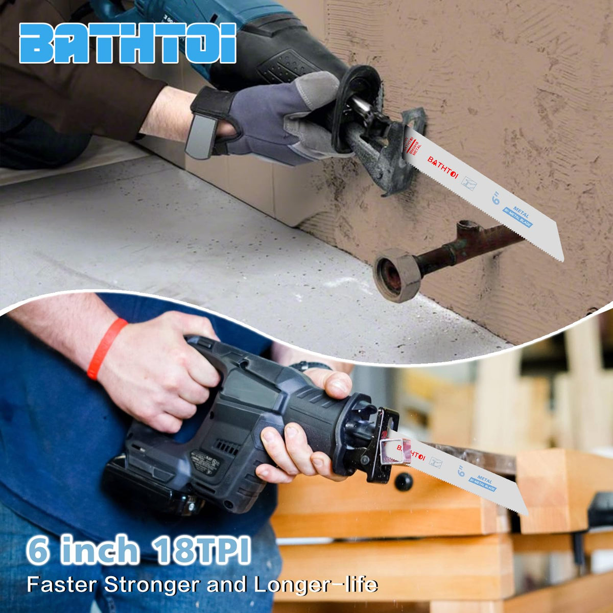 BATHTOI 8% cobalt blades extend life during heavy-duty metal cutting sessions.